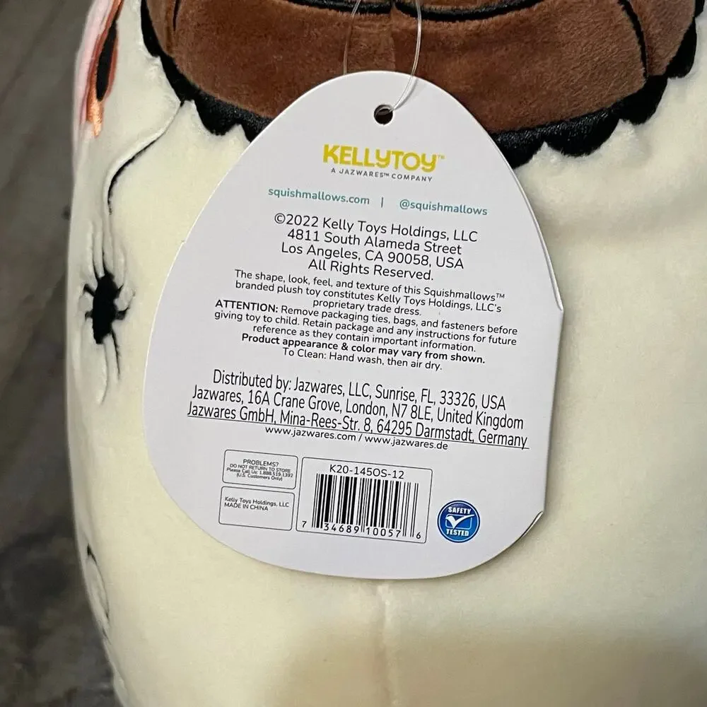 Squishmallows Ronnie the Cow 12 inch Day of the Dead Squad 2022 NWT Kellytoy